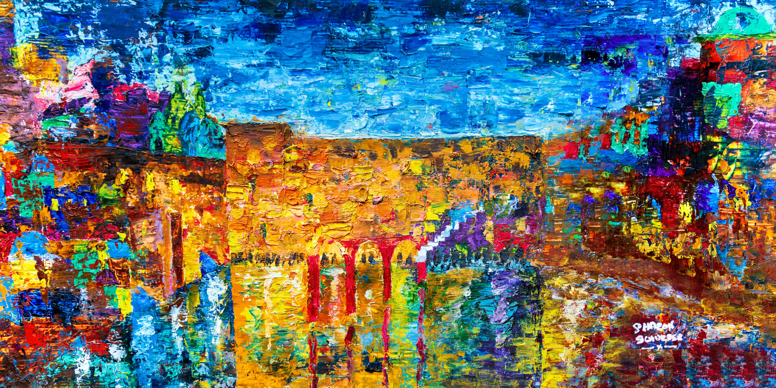 Im Eskochaych Yerushalayim Jerusalem Skyline Sharon Schurder Art