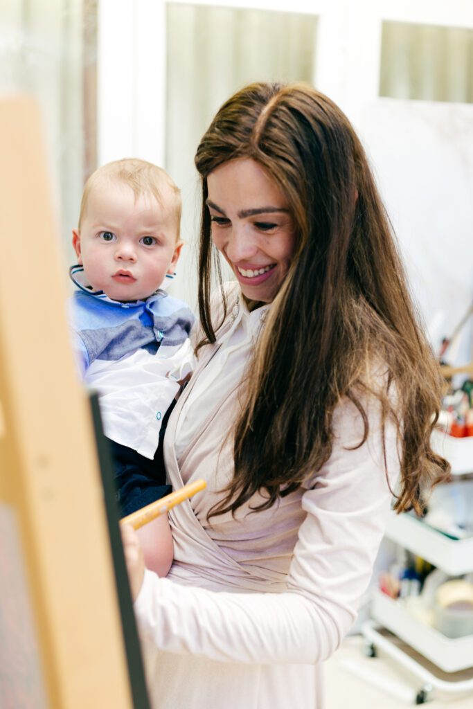 artist and baby