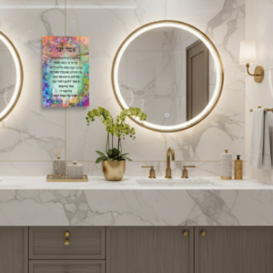 Asher Yatzar Hanging Wall Art for Bathroom Toilet