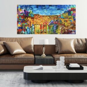 Jerusalem Skyline Giclée Fine Art Print (with Pasuk)